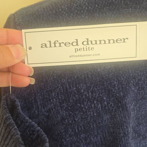 Alfred Dunner Womens Petite Chenille Blue Colorblock Sweater, NWT, PS - Picture 10 of 11